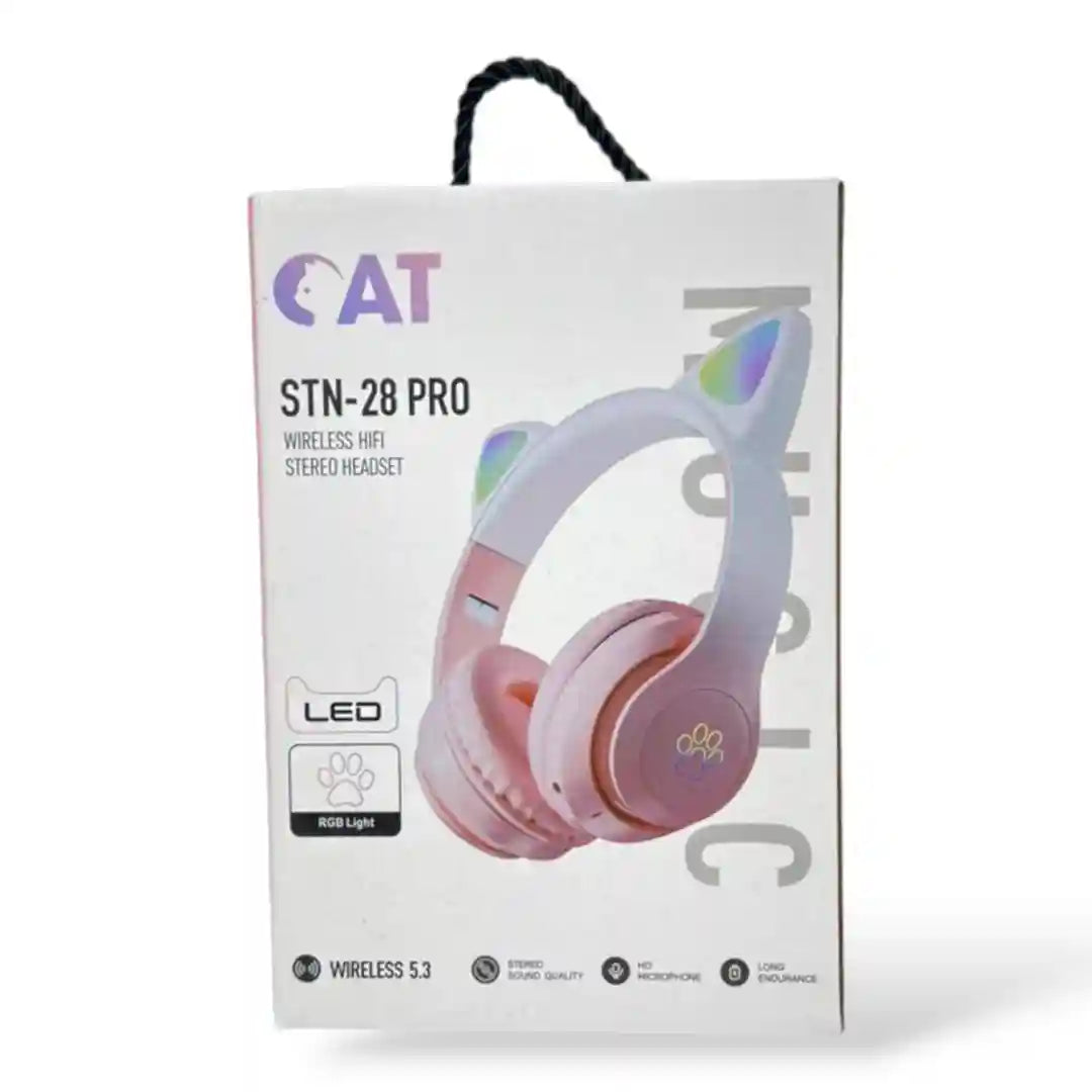 Audífonos CAT STN-28 PRO con orejas LED y sonido HiFi avanzana