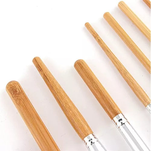 Brochas Maquillaje De Bambú X11