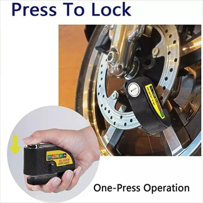 Candado Para Moto Freno De Disco Alarma