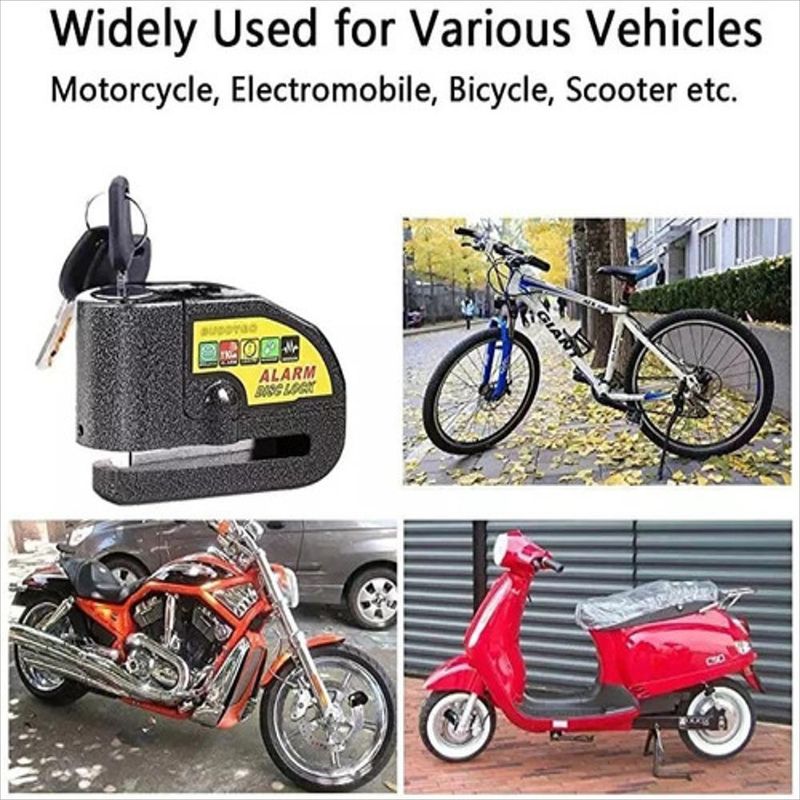 Candado Para Moto Freno De Disco Alarma