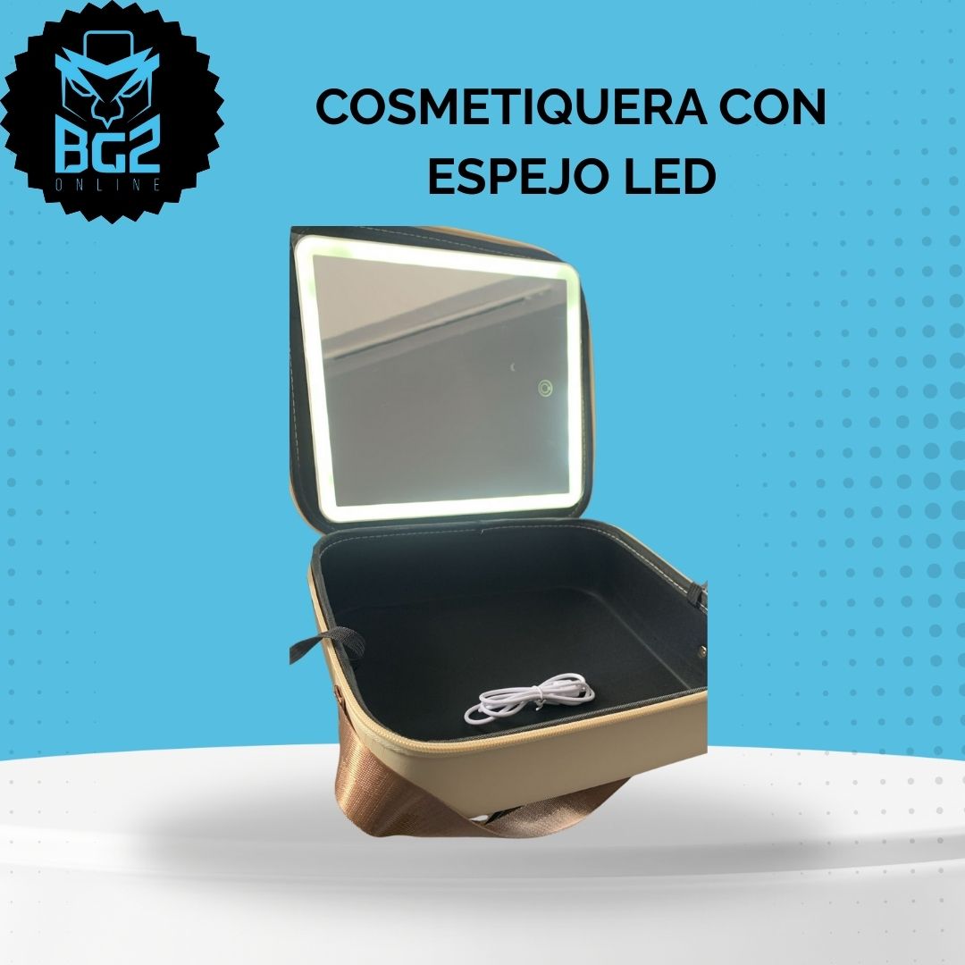 Cosmetiquera con espejo led