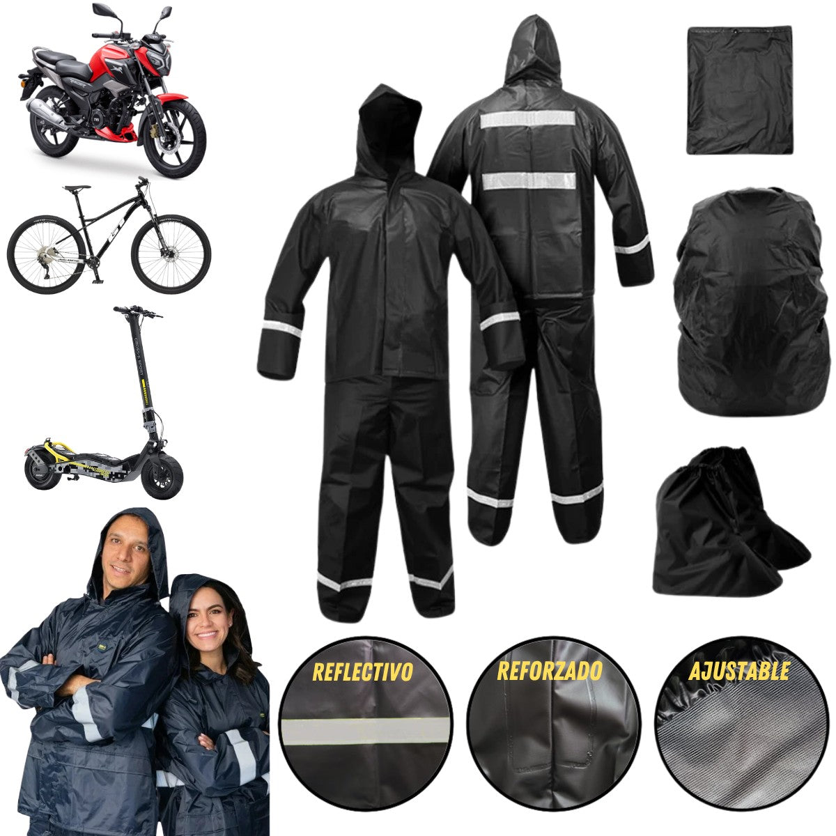 Impermeable Completo Lluvia Moto Bici