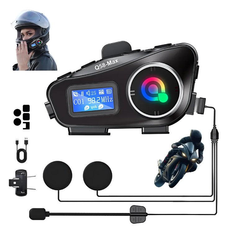 Intercomunicador Q58 2 Micro Para Casco