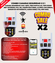 Kit 2 Cámaras Seguridad 3 Pantallas Sire