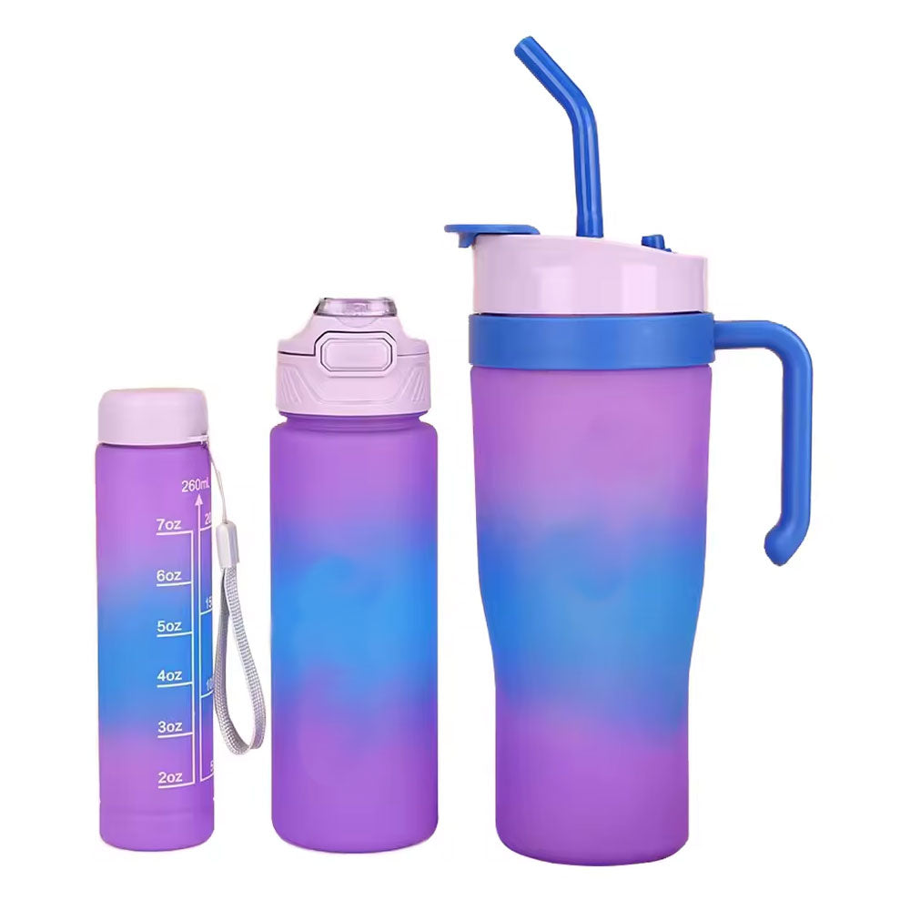 Kit Termos Deportivos X3 con Pitillo – Hidratación Total avanzana