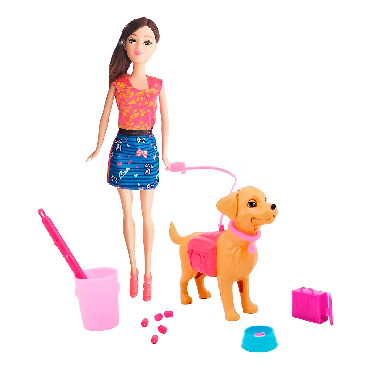 Muñeca Tipo Barbie Perro Mascota